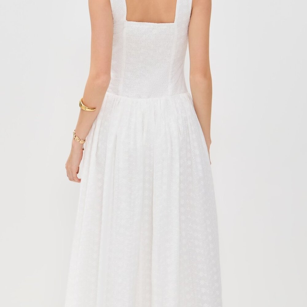 $205 NWT Runaway the Label Nevah Maxi Dress White Eyelet - Picture 2 of 5